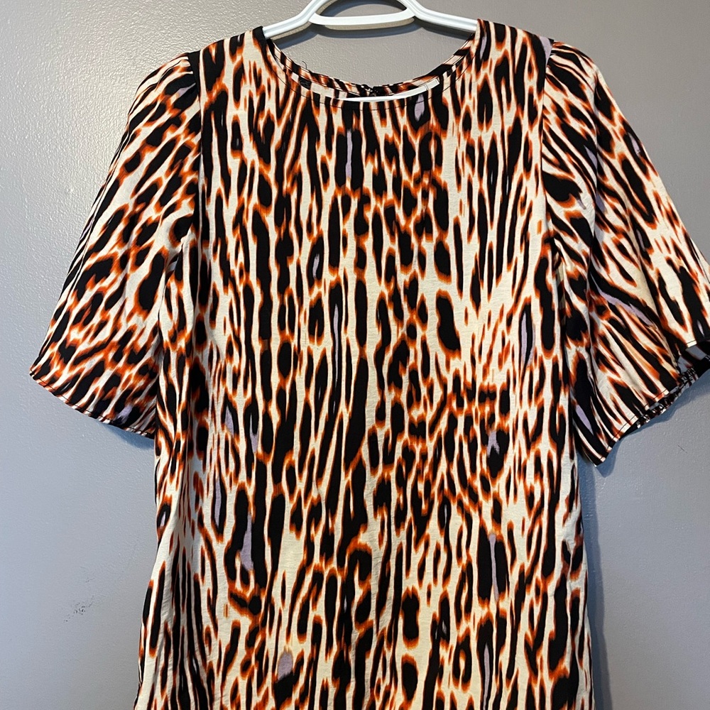 Fire Print blouse, short sleeved, ICHI